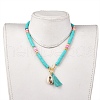 Handmade Polymer Clay Heishi Beads Necklaces NJEW-JN02721-6