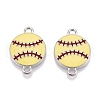 Rack Plating Alloy Enamel Sport Ball Connector Charms ENAM-N056-345P-1