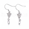 Anti-Tarnish Rhodium Plated 925 Sterling Silver Earring Findings STER-F048-42P-1