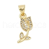 Rack Plating Brass Micro Pave Cubic Zirconia Pendants KK-H509-26G-1