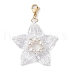 Christmas Snowflake Shell Pearl & Glass Pendant Decorations HJEW-TA00185-1