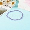 Faceted Rondelle Natural Amethyst Beads Stretch Bracelets BJEW-JB06383-02-2