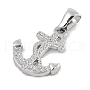 304 Stainless Steel Micro Pave Cubic Zirconia Pendants STAS-D112-03P-08-2