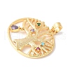 Brass Micro Pave Clear Cubic Zirconia Pendants KK-U064-16G-2
