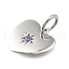 925 Sterling Silver Micro Pave Clear Cubic Zirconia Charms STER-V001-01P-06-2