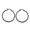 304 Stainless Steel Flattened Big Hoop Earrings for Women EJEW-TAC0017-03EB-1