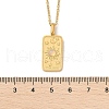 304 Stainless Steel Pave Opalite Rectangle Pendant Necklaces for Women Men NJEW-R018-05G-01-5