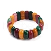Dyed Natural Multi-Color Agate Beaded Stretch Bracelets for Women Men BJEW-M049-09A-4