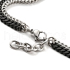 Two Tone 304 Stainless Steel Wheat Chains Double Layer Multi-strand Bracelets X-BJEW-D030-08EB-3