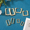  8Pcs 4 Size Brass Rectangle Hoop Earrings for Women EJEW-TA0001-12-5