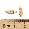 Brass Pave K9 Glass Connector Charms KK-Q059-02C-G-3