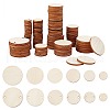  120Pcs 12 Styles Unfinished Wood Round Pieces WOOD-NB0001-89-1