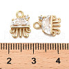 Brass Glass Charms KK-C054-08G-3