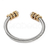 Ion Plating(IP) 304 Stainless Steel Cuff Bangles for Women STAS-M023-16GP-3