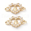 Brass Micro Pave Clear Cubic Zirconia Links Connectors ZIRC-Z014-04G-2