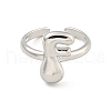 Brass Letter Open Cuff Rings for Women RJEW-G313-01F-P-2