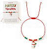 Imitation Pearl & Glass Beads Braided Bracelets EM8888-5-1