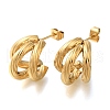 Ion Plating(IP) 304 Stainless Stell Studs Earring EJEW-H008-04G-01-1