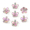 Transparent Electroplate Glass Bead Caps EGLA-N015-01D-1