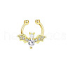 316L Stainless Steel Clear Cubic Zirconia Halloween Bat Clip-on Nose Septum Rings WG4B0C3-02-4