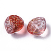 Transparent Spray Painted Glass Beads X-GLAA-R215-01-B02-3