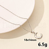 Non-Tarnish 304 Stainless Steel Moon Pendant Necklace JY7792-3-1