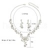 Flower Alloy Rhinestone Pendant Necklaces & Stud Dangle Earrings Sets FS-WG11FB6-02-4