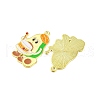 Golden Plated Alloy Enamel Pendants ENAM-Z017-10G-01-2
