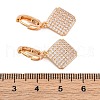 Brass Micro Pave Clear Cubic Zirconia Hoop Earrings EJEW-K300-34G-5