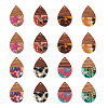 Beadthoven 16Pcs 8 Styles Transparent Resin & Walnut Wood Pendants RESI-BT0001-30-2