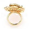 Brass Micro Pave Clear Cubic Zirconia Cuff Rings for Women KK-T074-06G-3