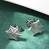 Non-Tarnish 304 Stainless Steel Spider Web Stud Earrings EJEW-G294-01P-4