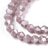 Opaque Solid Color Electroplate Glass Beads Strands EGLA-A039-P2mm-A13-2