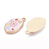 Printed Rack Plating Alloy Enamel Pendants ENAM-T020-04C-2
