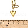 304 Stainless Steel Heart Pendant Necklaces for Women NJEW-Q028-05G-3
