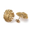 Ion Plating(IP) 304 Stainless Steel Flower Stud Earrings EJEW-Z068-04G-01-2