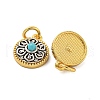 Long-Lasting Plated Brass Synthetic Turquoise Pendants KK-K387-04A-G-2