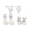 Anti-Tarnish Sterling Silver Stud Earrings EJEW-C087-11A-P-3