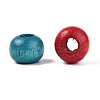 Spray Painted Natural Maple Wood Beads WOOD-N018-04-2