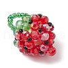 Handmade Glass Seed Beaded Strawberry Pendants PALLOY-CJ00086-3