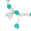 4Pcs Brass Glass Beads Stretch Bracelets BJEW-JB11769-03-3