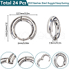 SUNNYCLUE 24Pcs 304 Stainless Steel Huggie Hoop Earrings EJEW-SC0001-57-2