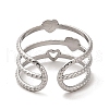 304 Stainless Steel Open Cuff Ring for Women RJEW-Z015-07P-2