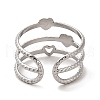 Non-Tarnish 304 Stainless Steel Open Cuff Ring for Women RJEW-Z015-07P-2