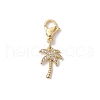 Brass Micro Pave Cubic Zirconia Coconut Tree Pendant Decorations HJEW-JM02904-02-2