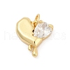 Brass Pave Cubic Zirconia Pendants KK-U062-35G-1