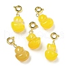 Duck Rack Plating Heated Natural Yelloy Agate Pendant Decorations KK-NH0006-01G-1