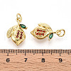 Brass Micro Pave Cubic Zirconia Pendants KK-N265-26G-3