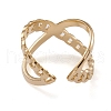 Ion Plating(IP) 304 Stainless Steel Criss Cross Open Cuff Rings for Women RJEW-G285-72G-3