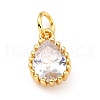 Brass Micro Pave Cubic Zirconia Pendants X-ZIRC-D120-01G-08-2